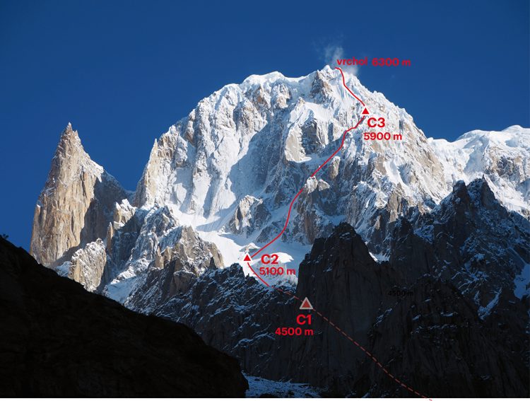 Новый маршрут на юго-восточной стене Hunza Peak (7300 м) фото с сайта: www.camp.it