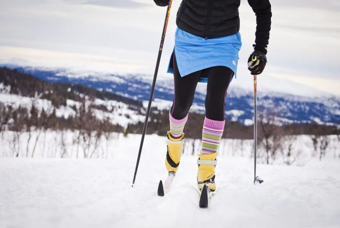 Insulated skirts are a popular accessory for skiers and have become common for both men and women in Antarctica